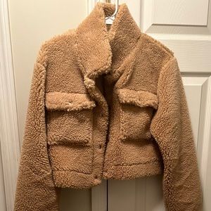 Womens teddy crop jacket